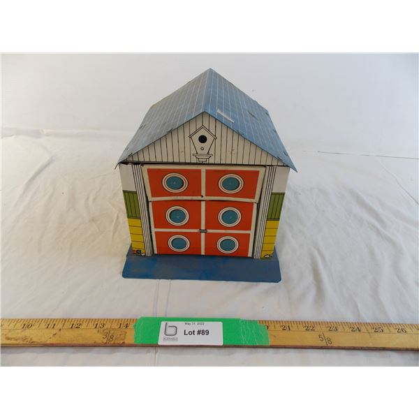 Tin tool shed toy