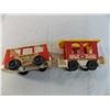 Image 6 : Fisher Price bus + circus cart + (2) Flintstones plastic dolls
