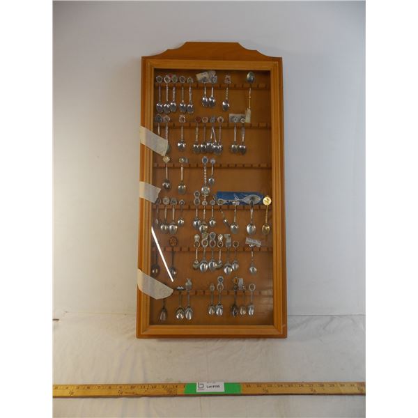 Spoon display wall hanging with glass door