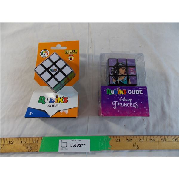 (2) Rubiks 3x3 cubes - one disney princess