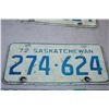 Image 2 : Saskatchewan 1972 License Plates (2)