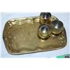 Image 3 : Brass Plate and cups (7 pieces)