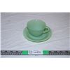 Image 1 : Fire King Jadeite Alice teacup and saucer