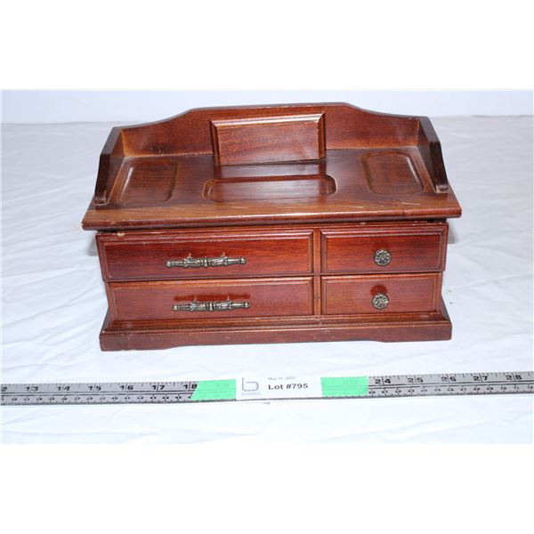 Wood Jewelry box with costume jewelry