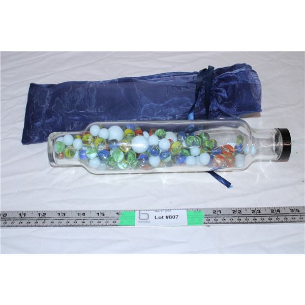 Glass Rolling pin Filled with marbles