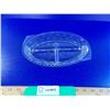 Image 1 : Oval glass divided dish (1940's?) - 5"x9"