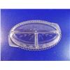 Image 3 : Oval glass divided dish (1940's?) - 5"x9"