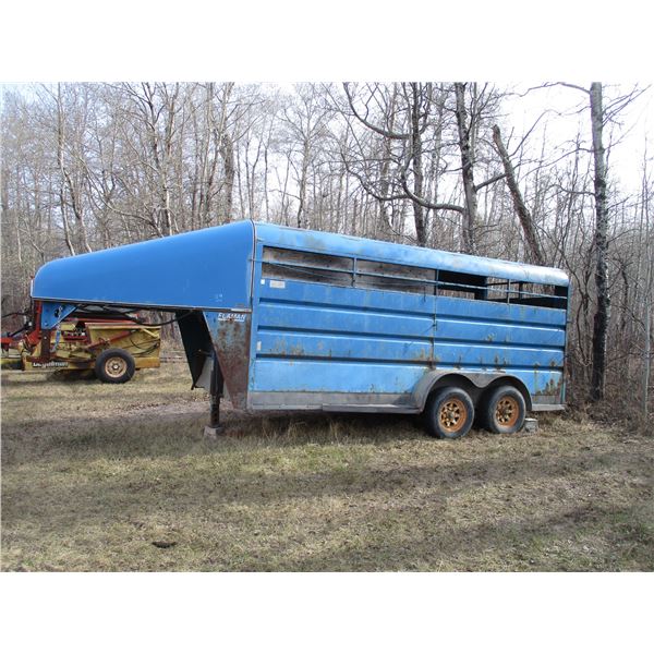 1992 Flaman Cattle Trailer  with 5th wheel hookup -16ft, up to 23ft with hitch