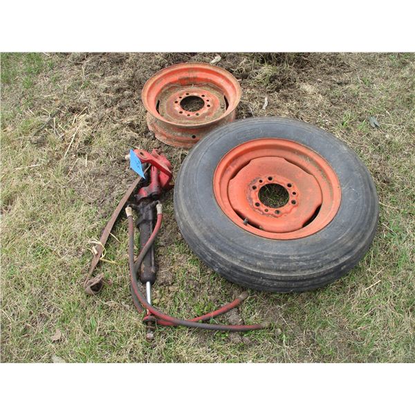 (2) rims - 1 with tire 6.50-16 + misc