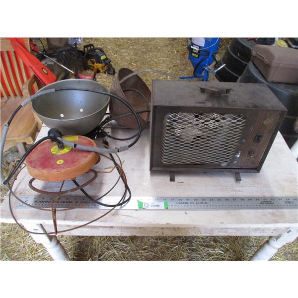 Standard electric heater with 2 heat damps + tank warmer - working