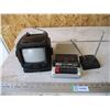 Image 1 : 5" black & white TV, rabbit ears, cassette player/recorder