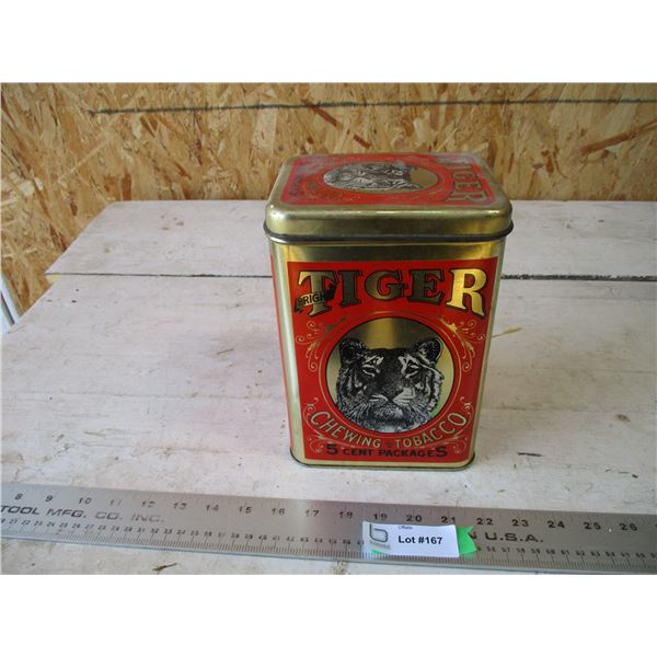 Tiger chewing tobacco can 9" tall