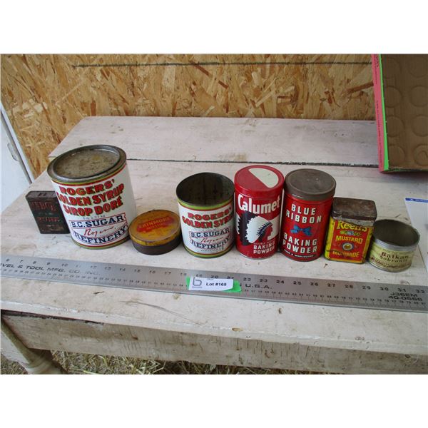 Household tins, blue ribbon, calumet, rogers syrup