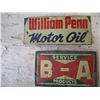 Image 3 : (4) Oil tags B/A, Mobil oil, white rose, william penn