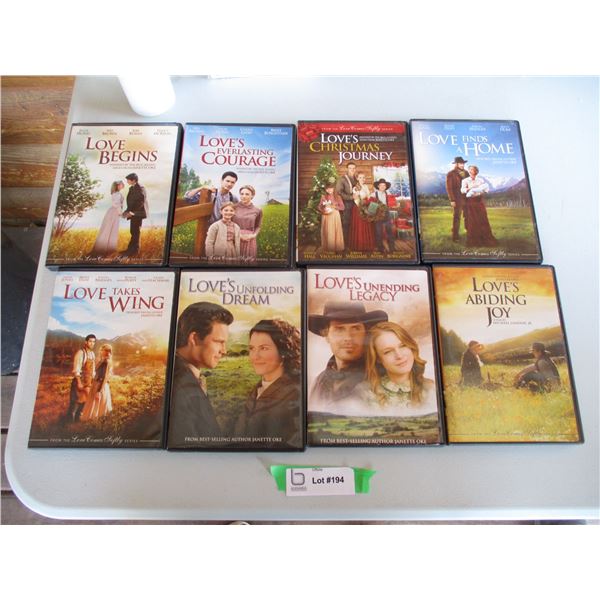 (8) DVD's - Love ..... series inspired by Janette Oke