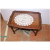 Image 1 : *Wooden Glass top table with tray 26X18X19