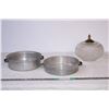 Image 1 : Aluminum pans (2) Glass Lamp shade