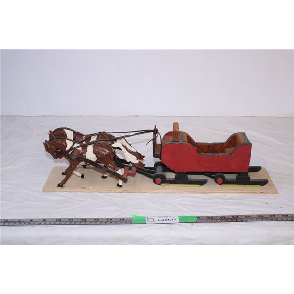 21” Folk Art Horse&Sleigh