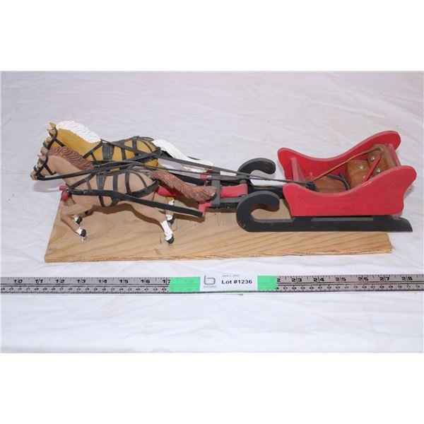 17” Folk Art Horse&Sleigh