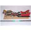 Image 1 : 17” Folk Art Horse&Sleigh