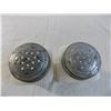Image 4 : Milk Glass Salt & Pepper shakers with tin lids