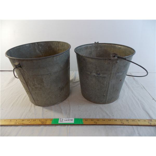 2 Galvanized buckets