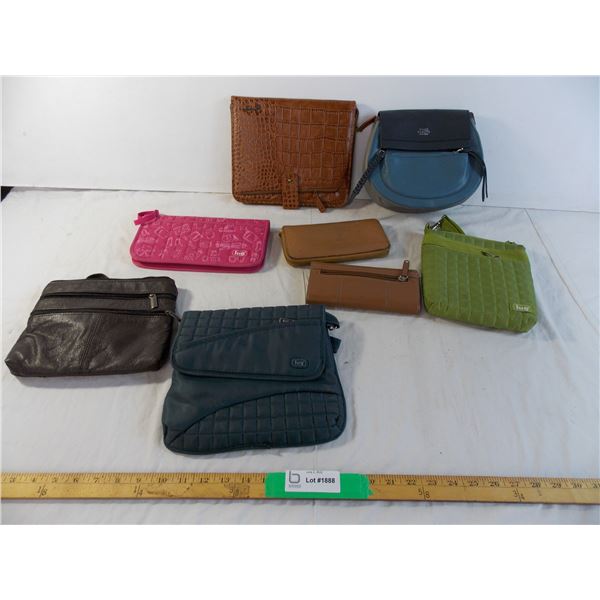 (3) Lug purses + other various bags