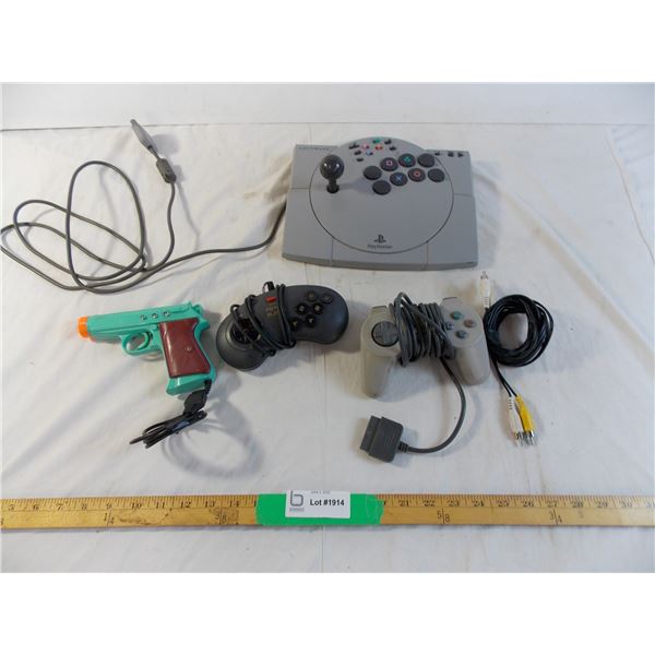 Playstation joystick flat controller plus other controllers