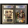 Image 1 : GCG GRADED 10 FOOTBALL CARD LOT (LADAINIAN TOMLINSON/ SANTONIO HOLMES)