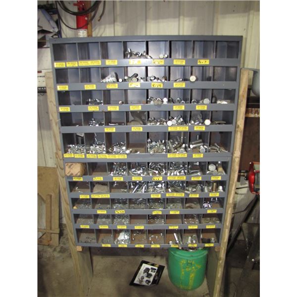 Bolt bin with assorted bolts 80 compartment