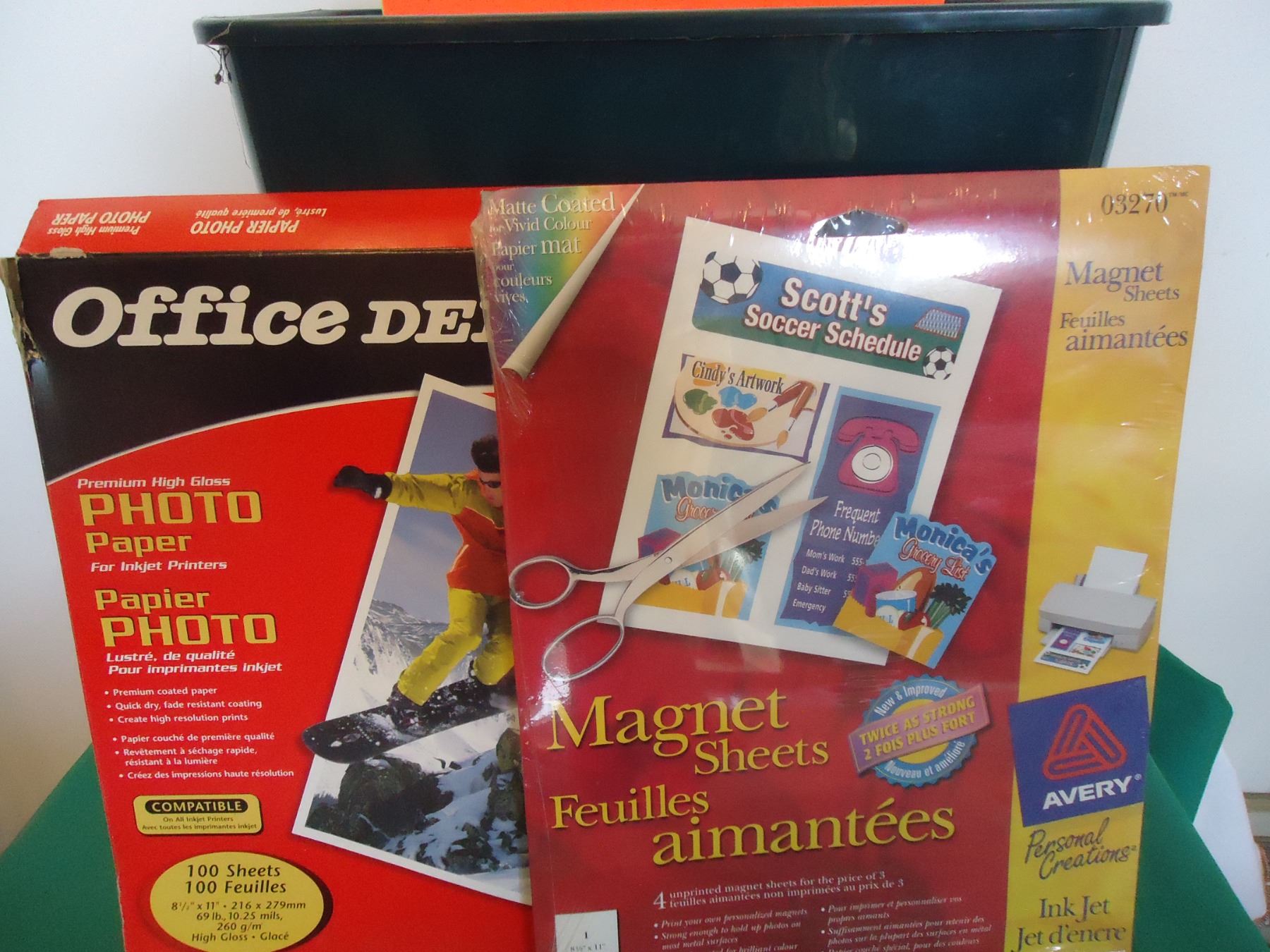 Photocopy paper, inkjet labels, assorted stationary