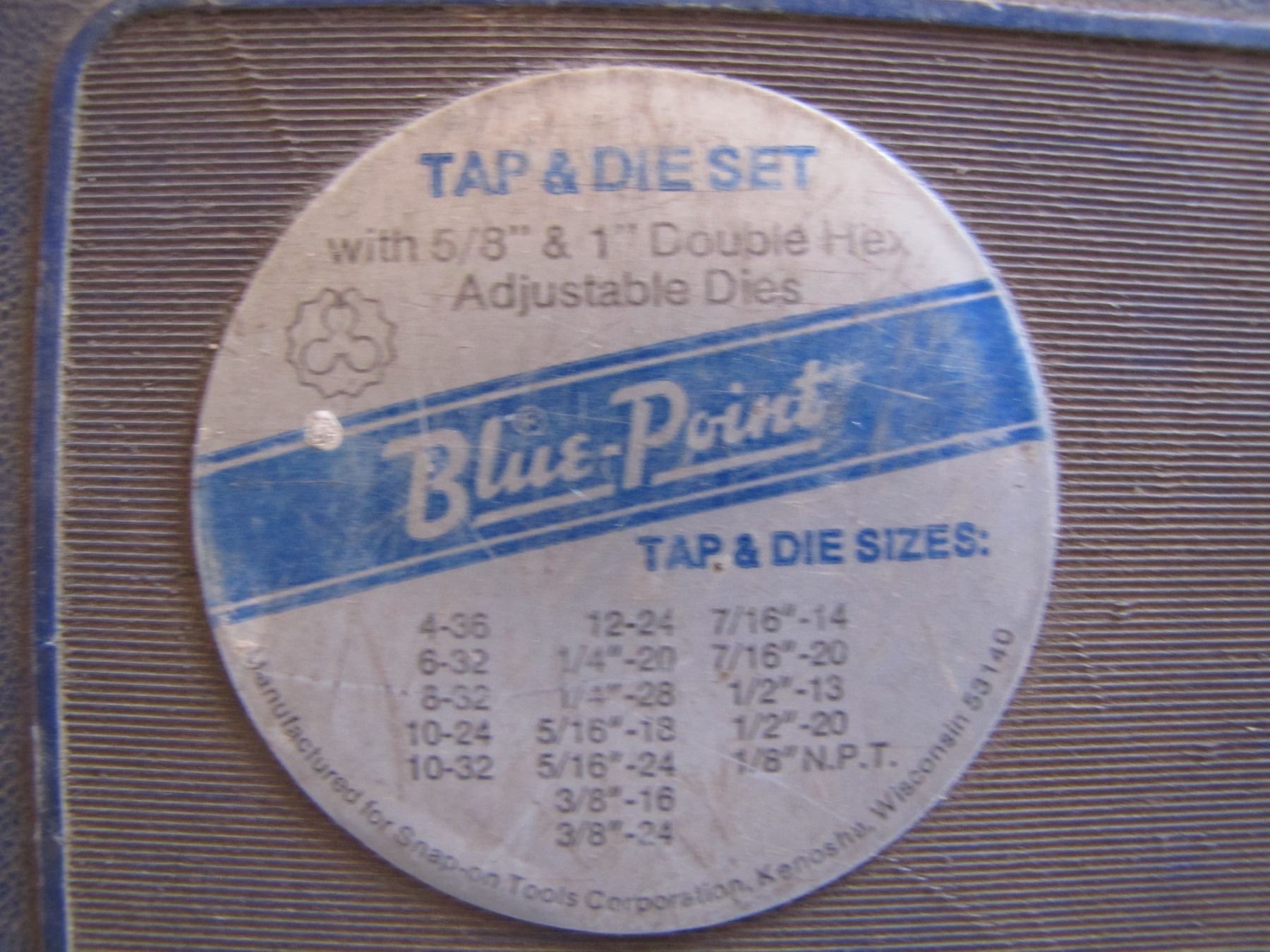 Blue point tap and die set missing pieces