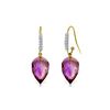 Image 1 : Genuine 19.18 ctw Amethyst & Diamond Earrings 14KT Yellow Gold - REF-52X9M