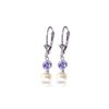 Image 1 : Genuine 5.2 ctw Tanzanite & Pearl Earrings 14KT White Gold - REF-41A4K