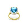 Image 1 : Genuine 6.44 ctw Blue Topaz & Diamond Ring 14KT Yellow Gold - REF-69P6H
