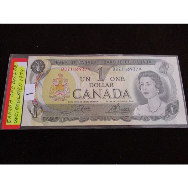 1973 CANADA UNCIRCULATED $1 BILL