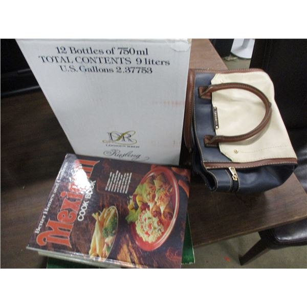 BOX C/W BOOKS, CLOTHING, ETC