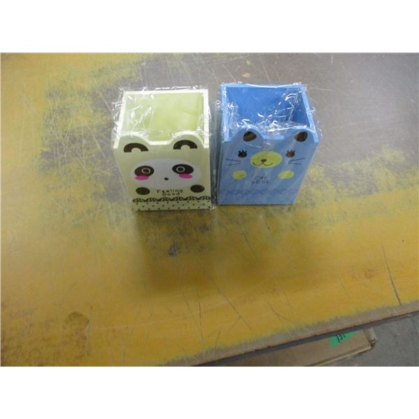 NEW (STORE CLOSE-OUT):  PACKAGE OF 2 PEN & PENCIL HOLDERS