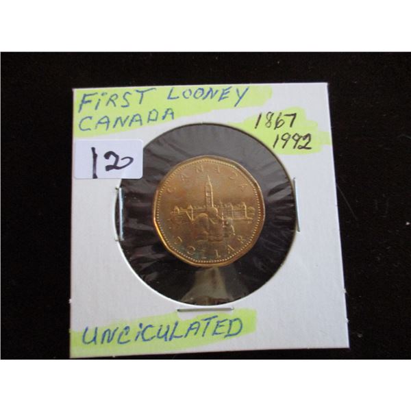 1867 - 1992 FIRST CANADIAN LOONIE