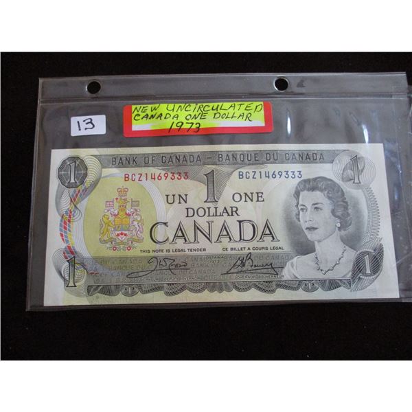 1973 CANADA UNCIRCULATED $1 BILL