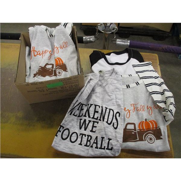 NEW (STORE CLOSE-OUT):  BOX C/W APPROX 7 T-SHIRTS (VARIOUS SIZES)