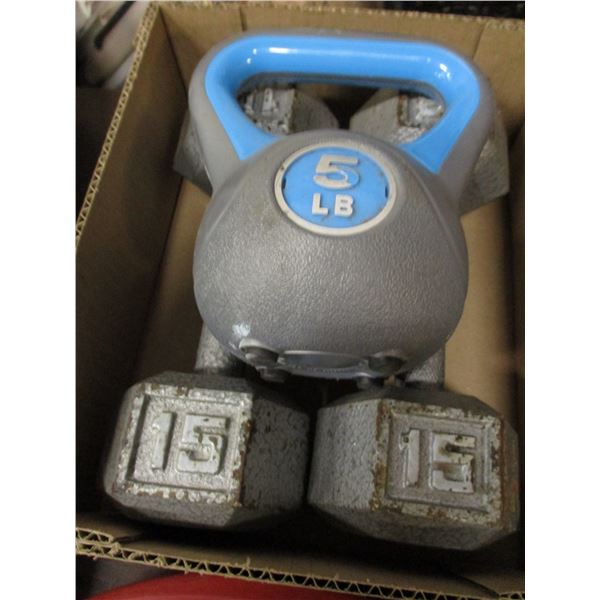 BOX C/W ASSORTED WEIGHTS