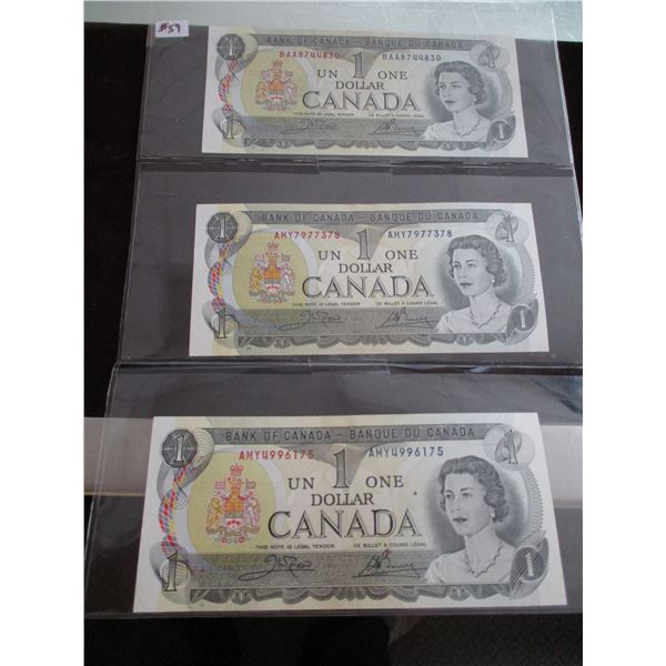 1973 BANK OF CANADA LAST OF CANADA $1 BILLS