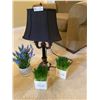 Image 1 : Table Lamp with Shade & Decorative Plants