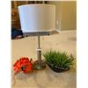 Image 1 : Table Lamp with Shade & Decorative Plants