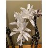 Image 4 : Two Floor Standing Decorative Wooden Giraffes & Vase with Decorative Foam Flowers