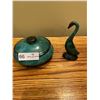 Image 1 : Blue Mountain Pottery - Swan Figurine & Trinket Jar with Lid