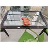 Image 2 : Glass Top Patio Table with 3 Chairs, 4 pillows