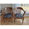 Image 1 : Vintage Solid Wood Upholstered Chairs