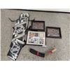 Image 1 : Collectible Hockey Pins, Gretzky Collectible Framed Artwork, Hockey Blades (3)